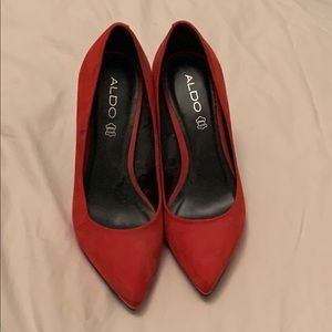 Red Aldo heels size 8.5